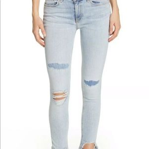 RAG & BONE ANKLE SKINNY SIZE 28 in wash called LYNN W/holes NEW WITH TAG